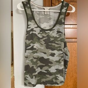 Lucky Brand Camo Soft Terry Tank Top L Large